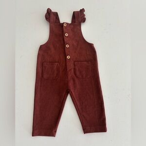 ZIPPY Rust Overalls with Ruffle Straps